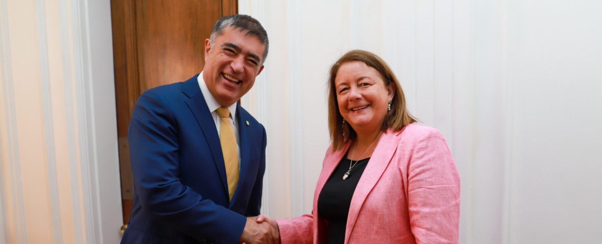 Alcalde Mario Desbordes junto a la subsecretaria de Hacienda Heidi Berner